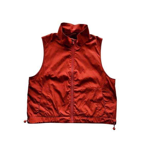 Banana Republic Women's Orange Windbreaker Full Zip Vest Size L - Picture 1 of 10